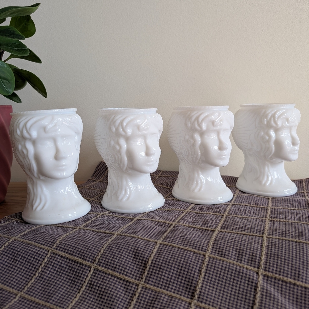 Vintage Milk Glass Lady Head Vase